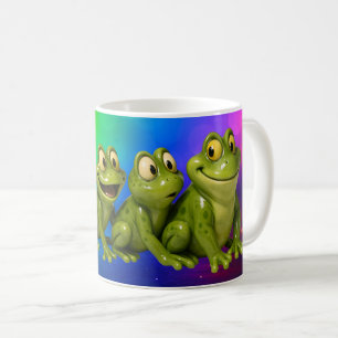 Happy Rainbow Frogs Coffee Mug