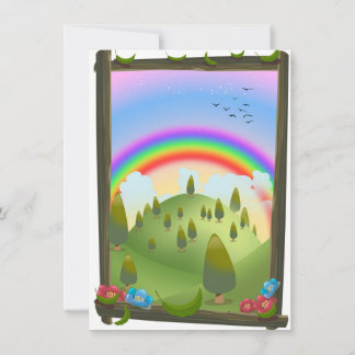 Happy Rainbow Landscape Invitation