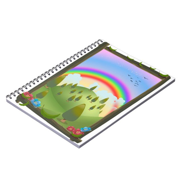 Happy Rainbow Landscape Notebook (Left Side)