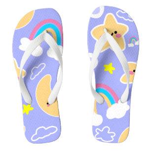 Happy Rainbow Sky Pattern Flip Flops