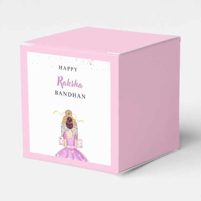 happy rakhi, rakshabandhan, indian festival, favor box (Front Side)