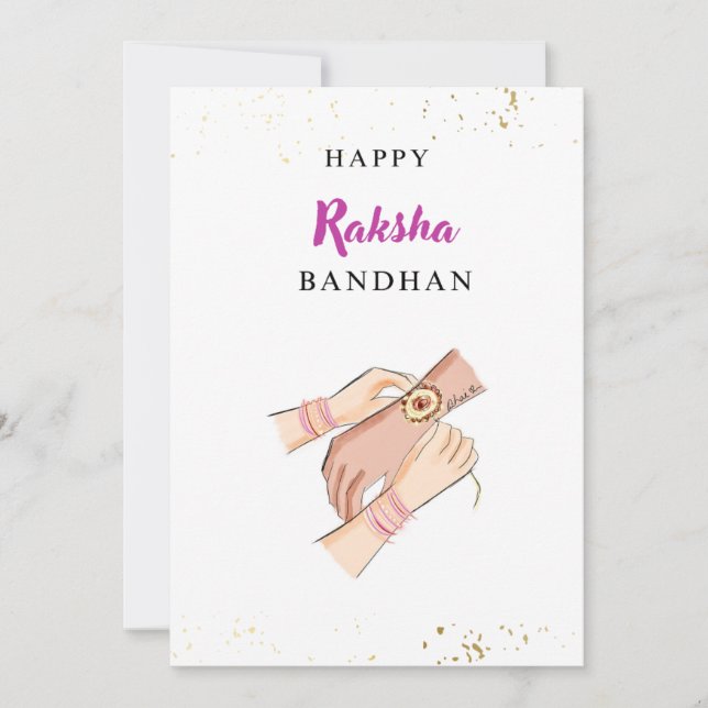 happy rakhi, rakshabandhan, indian festival, holiday card (Front)