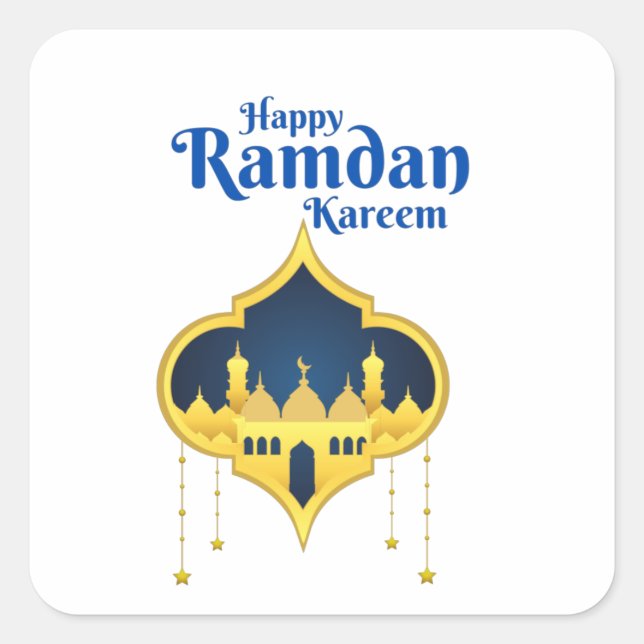 Happy Ramadan Kareem 2022  Square Sticker (Front)