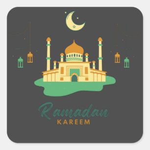 Happy Ramadan Kareem And Eid Mubarak 2022  Square Sticker