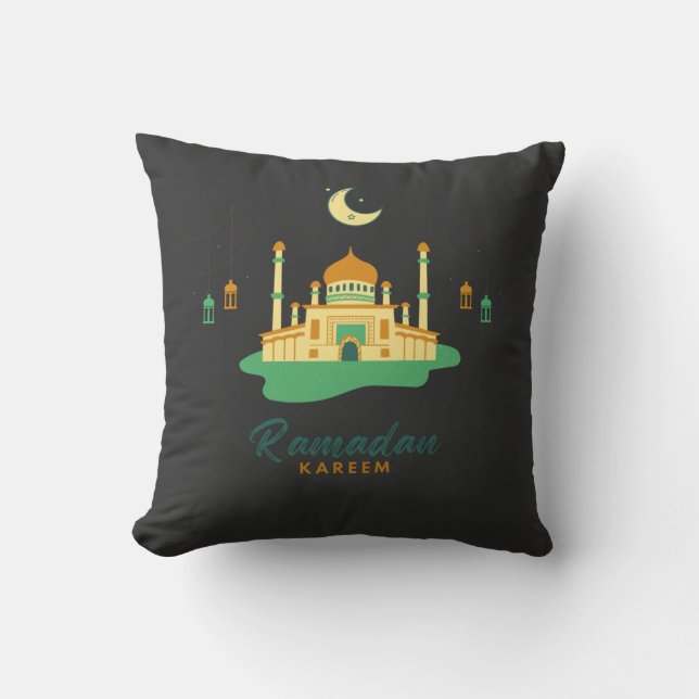 Happy Ramadan Kareem And Eid Mubarak 2022  Throw Pillow (Front)