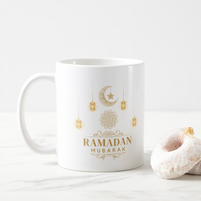 Happy Ramadan Kareem And Eid Mubarak 2023 Holiday  Coffee Mug (With Donut)