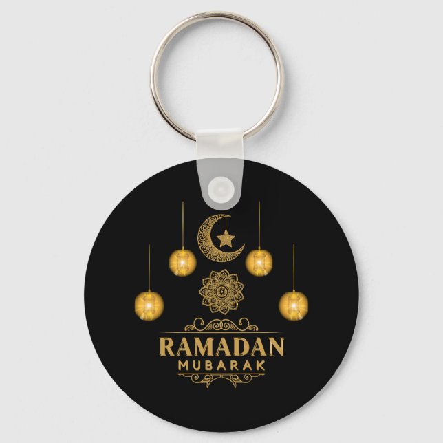 Happy Ramadan Kareem And Eid Mubarak 2023 Holiday  Keychain (Front)