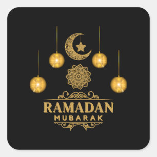 Happy Ramadan Kareem And Eid Mubarak 2023  Square Sticker