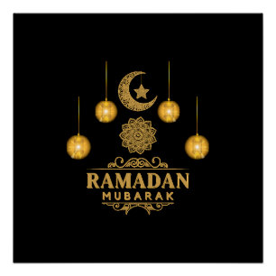 Happy Ramadan Kareem And Eid Mubarak 2024 Holiday  Poster