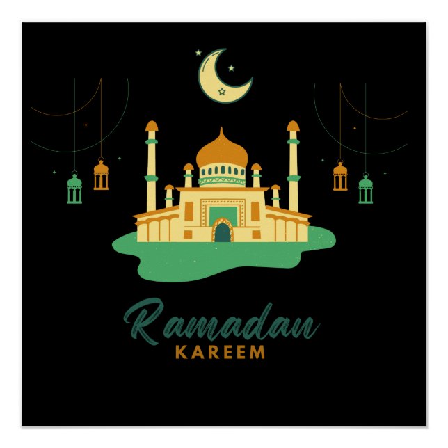 Happy Ramadan Kareem And Eid Mubarak 2024 Poster (Front)