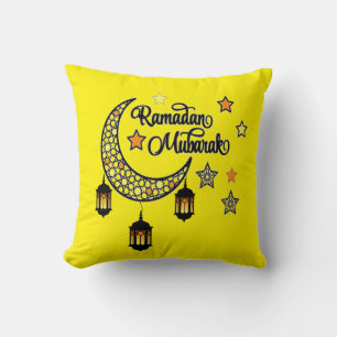 Happy Ramadan Kareem And Eid Mubarak 2024  Throw Pillow