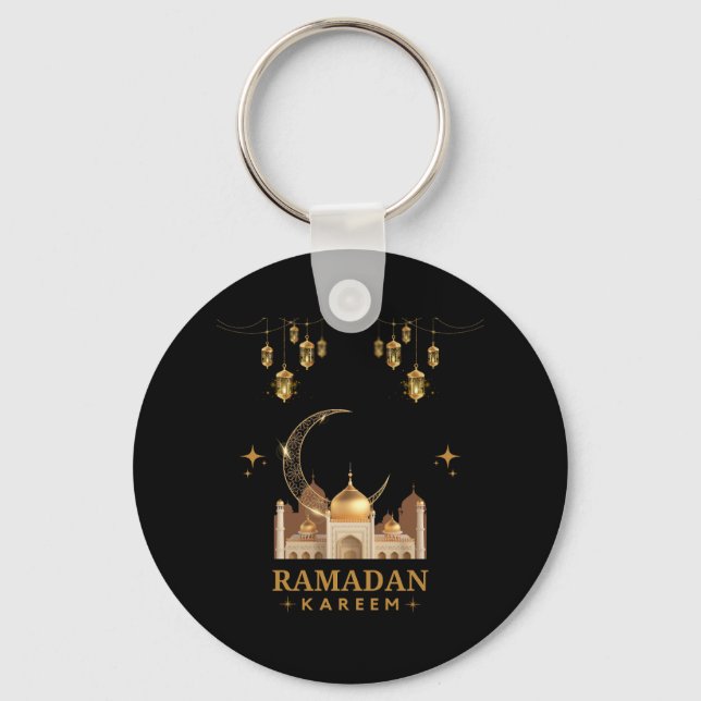 Happy Ramadan Kareem -Eid Mubarak Greetings    Keychain (Front)
