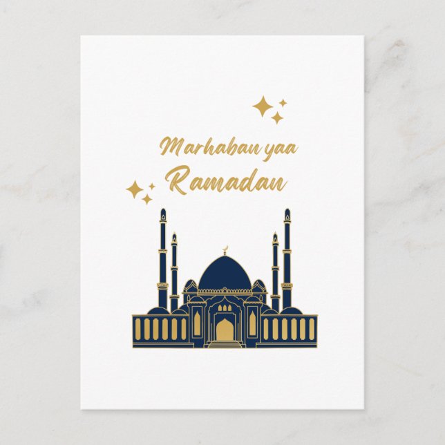 Happy Ramadan Kareem -Eid Mubarak Quotes  Holiday Postcard (Front)