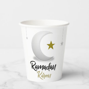 Happy Ramadan Kareem Elegant Islamic Crescent Gift Paper Cups