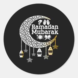 Happy ramadan mubarak islamic calligraphy faith classic round sticker