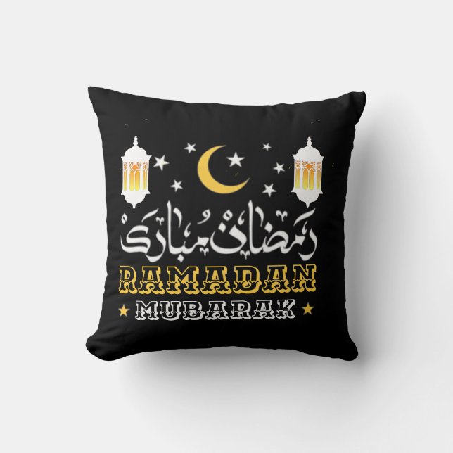 HAPPY RAMADAN MUBARAK KAREEM 2024 THROW PILLOW (Front)