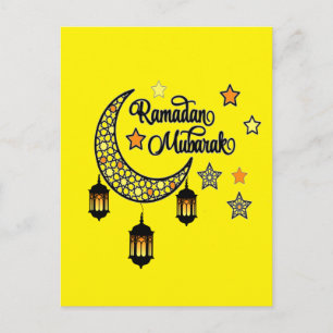 Happy Ramadan Mubarak Kareem Crescent lantern Postcard