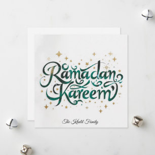 Happy Ramadan Mubarak Ramadan Kareem Gold Muslim Holiday Card