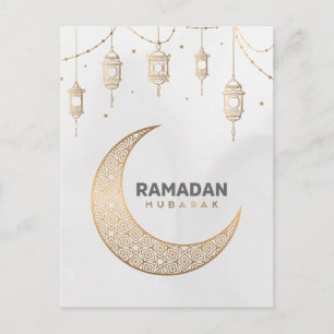 Happy Ramadan Mubarak   Ramadan Kareem Gold Muslim Holiday Postcard