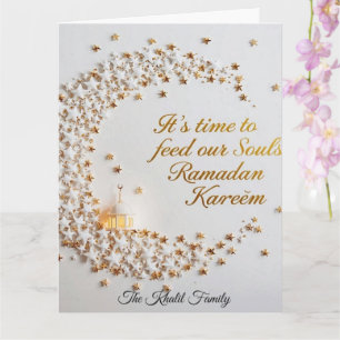 Happy Ramadan Mubarak Ramadan Kareem White Muslim Card