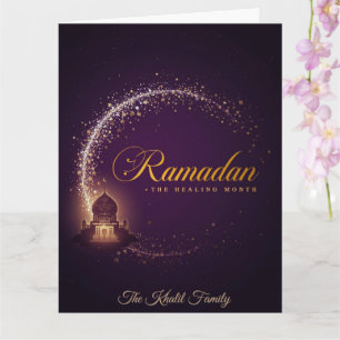 Happy Ramadan Mubarak Ramadan Kareem White Muslim Card