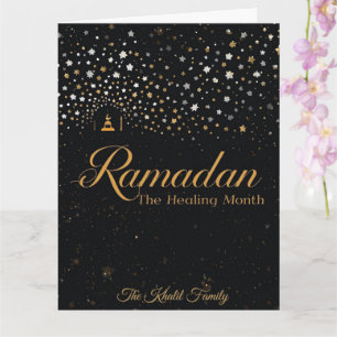 Happy Ramadan Mubarak Ramadan Kareem White Muslim Card