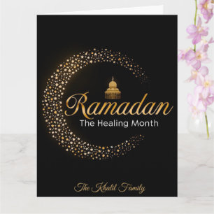 Happy Ramadan Mubarak Ramadan Kareem White Muslim Card