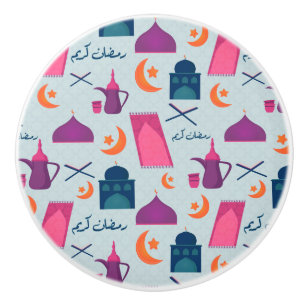 Happy Ramadan Pattern Ceramic Knob