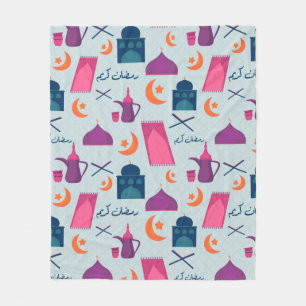 Happy Ramadan Pattern Fleece Blanket
