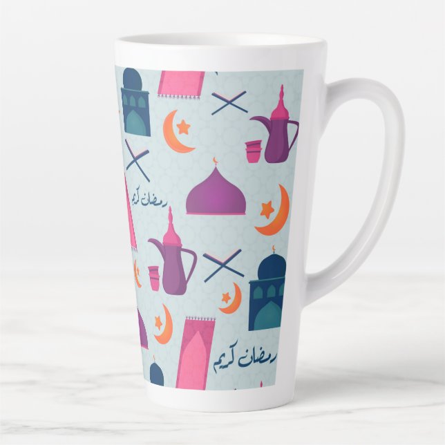 Happy Ramadan Pattern Latte Mug (Right)