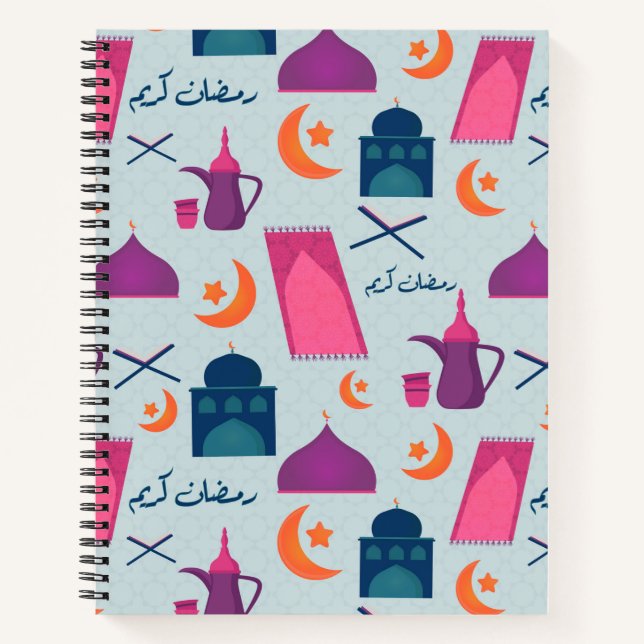 Happy Ramadan Pattern Notebook (Front)