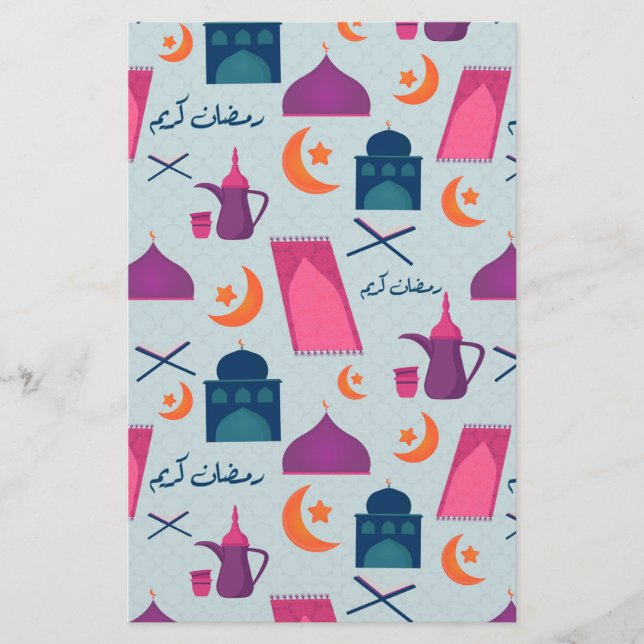 Happy Ramadan Pattern Stationery (Front)