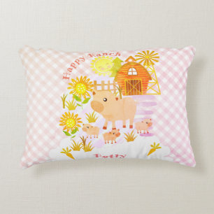 Happy Ranch Pig Personalized. Accent Pillow