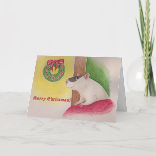 Happy Rat Christmas Card (Front)