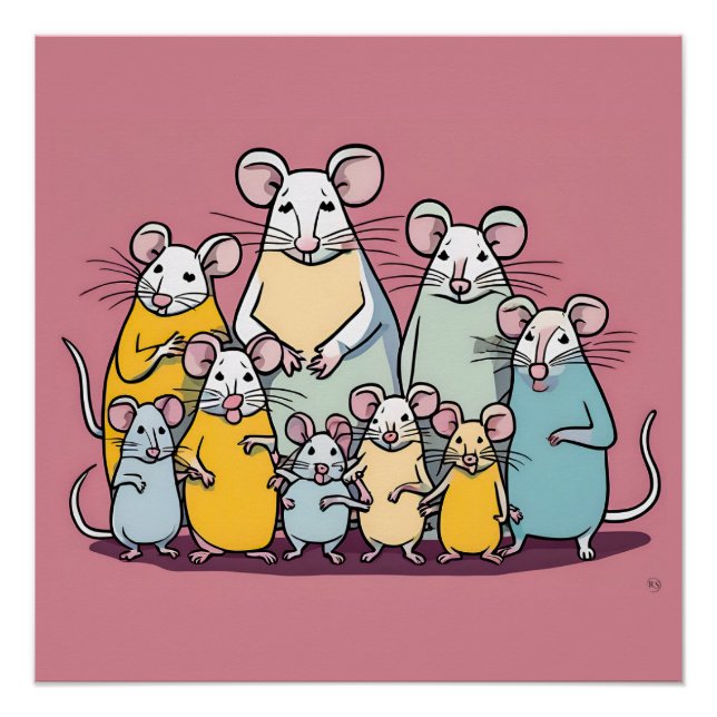 Happy Rat Family Poster (Front)