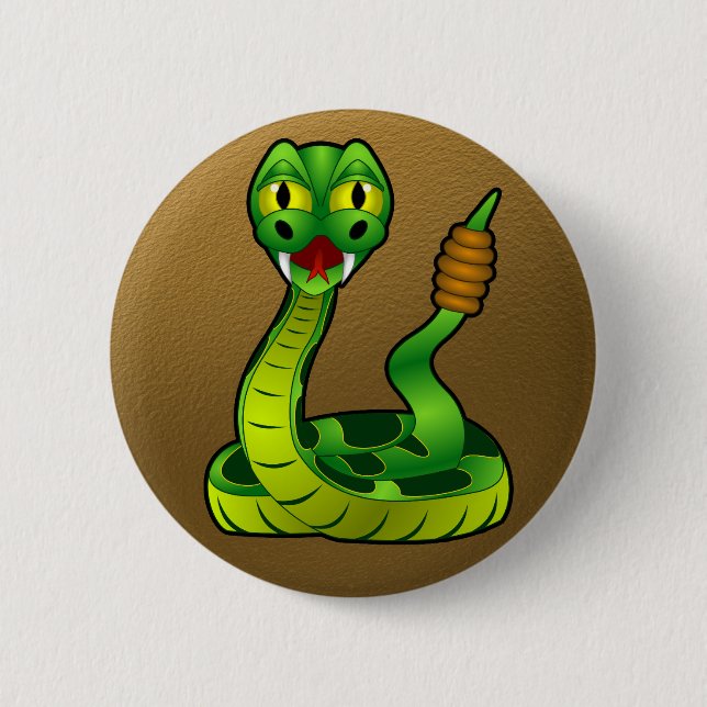Happy rattlesnake 2 inch round button (Front)