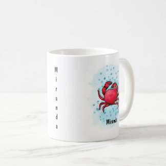 Happy red Crab watercolor style Coffee Mug