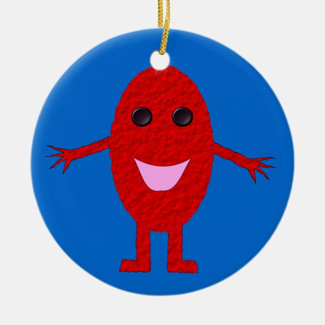 Happy Red Grape Custom Birthday Ceramic Ornament (Front)