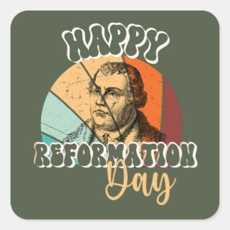 Happy Reformation Day Vintage Martin Luther Square Sticker