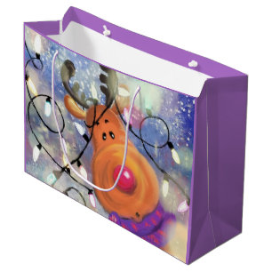 Happy Reindeer Christmas Cadeau Sac