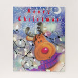 Happy Reindeer - Christmas Jigsaw Puzzle<br><div class="desc">Happy Reindeer - Christmas</div>