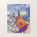 Happy Reindeer Jigsaw Puzzle Christmas Gift<br><div class="desc">Happy Reindeer - MIGNED Painrting Design - Merry Christmas :)</div>