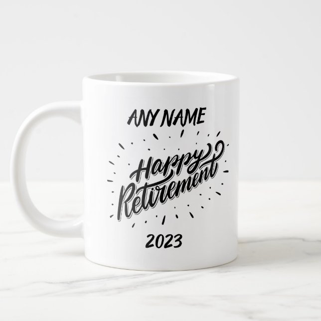 Happy Retirement 2023 - Personalized Gift - Large Coffee Mug (Left)