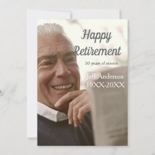 Happy retirement add name photo years of service r invitation