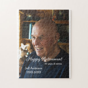 Happy retirement add name photo years of service r jigsaw puzzle