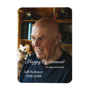 Happy retirement add name photo years of service r magnet