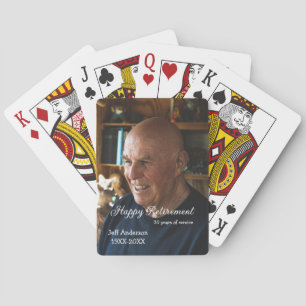 Happy retirement add name photo years of service r playing cards