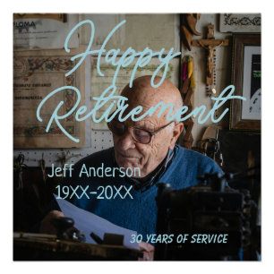 Happy retirement add name photo years of service r poster