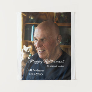 Happy retirement add name photo years of service r tapestry