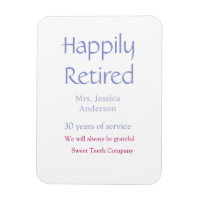 Happy retirement add name years of service purple